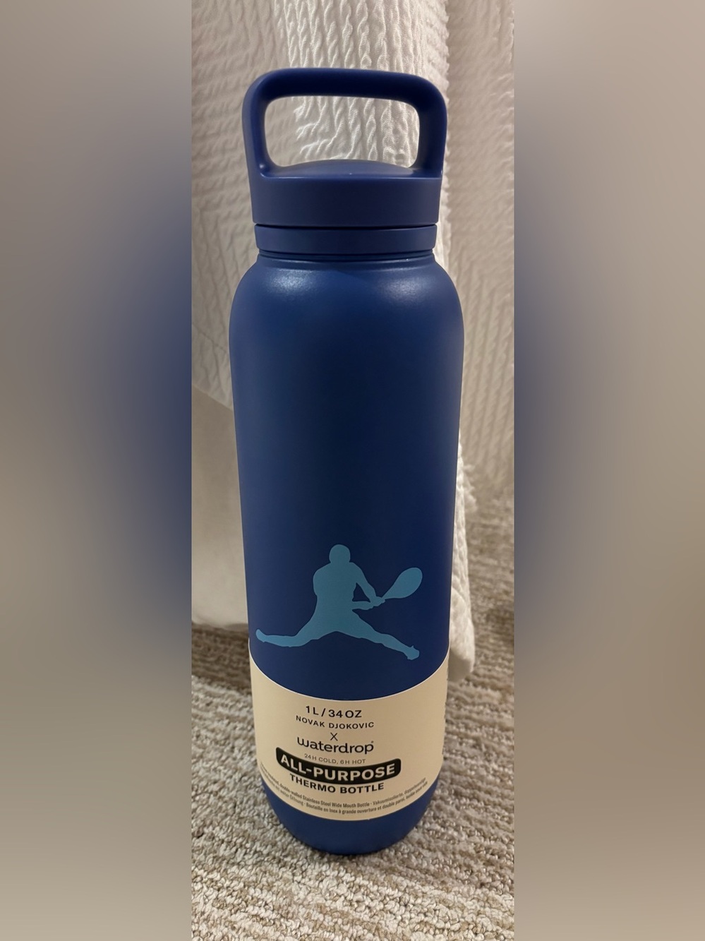 Novak Djokovic x Waterdrop Limited Edition All-Purpose Thermo Water Bottle - 1L